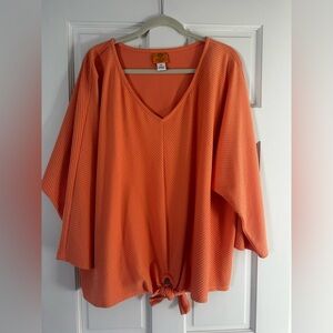 Orange knit top. Size 3x